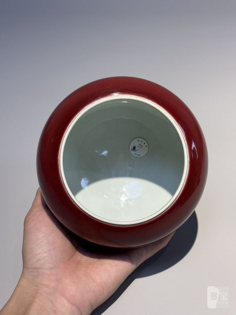    清雍正 霁红釉钵（附红木座） - 图6